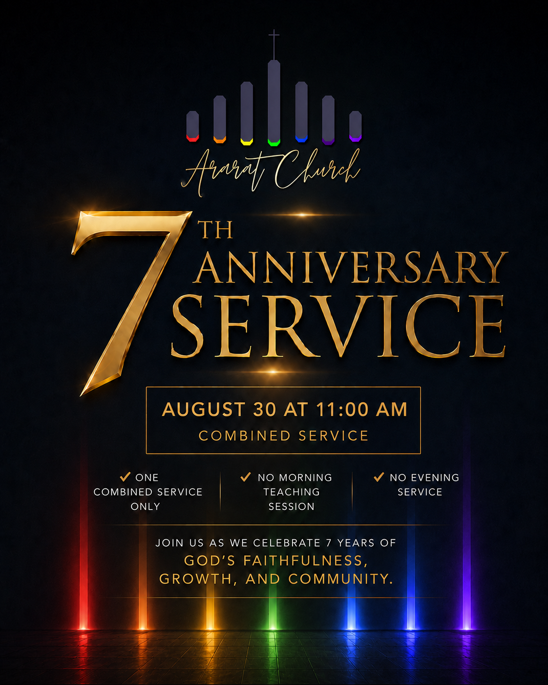 7th Anniversary Service on Sunday